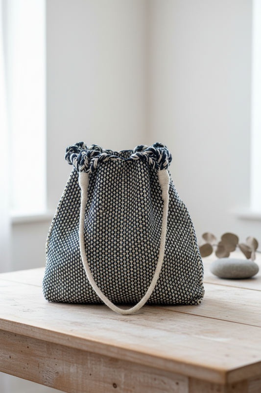 Amano Handwoven Tote Bag in artisanal setting